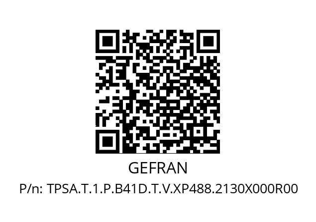   GEFRAN TPSA.T.1.P.B41D.T.V.XP488.2130X000R00