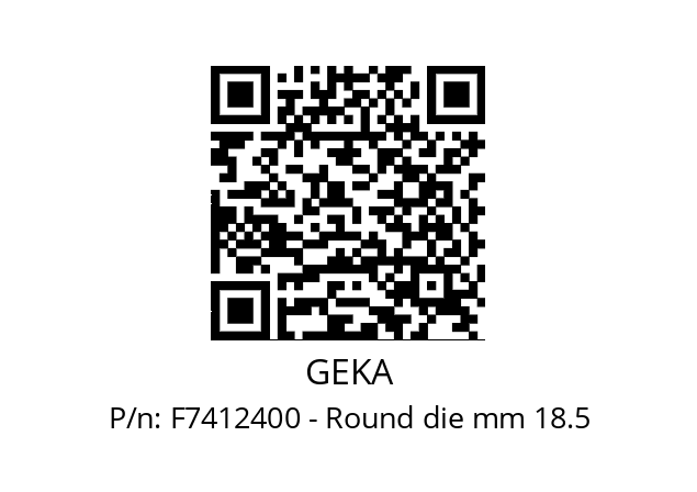   GEKA F7412400 - Round die mm 18.5