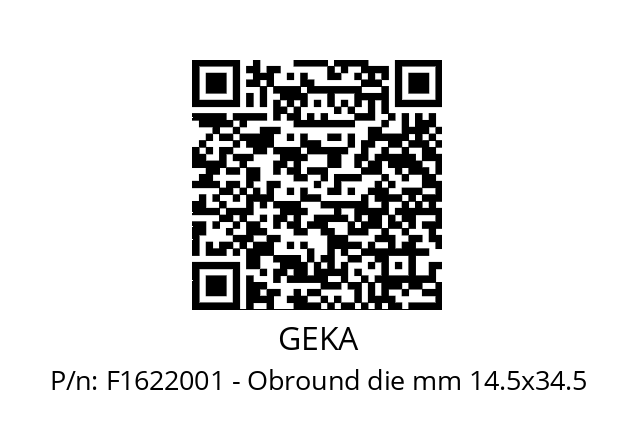   GEKA F1622001 - Obround die mm 14.5x34.5