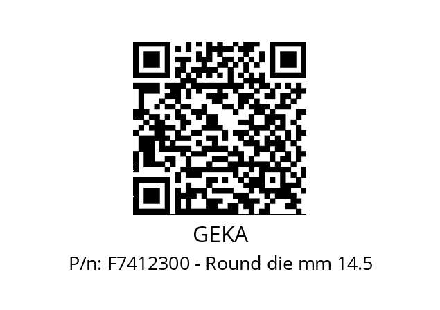   GEKA F7412300 - Round die mm 14.5