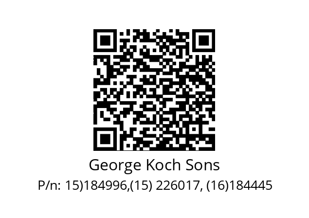   George Koch Sons 15)184996,(15) 226017, (16)184445