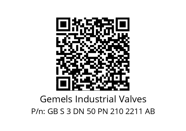   Gemels Industrial Valves GB S 3 DN 50 PN 210 2211 AB