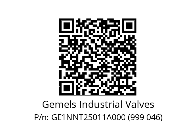   Gemels Industrial Valves GE1NNT25011A000 (999 046)