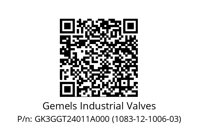   Gemels Industrial Valves GK3GGT24011A000 (1083-12-1006-03)