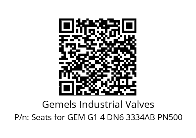   Gemels Industrial Valves Seats for GEM G1 4 DN6 3334AB PN500