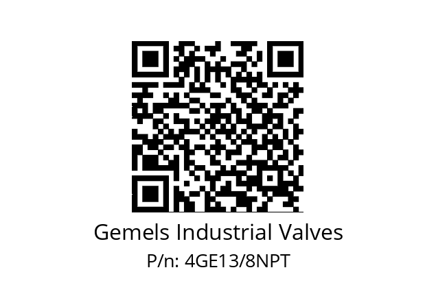   Gemels Industrial Valves 4GE13/8NPT