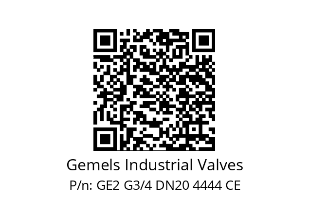   Gemels Industrial Valves GE2 G3/4 DN20 4444 CE