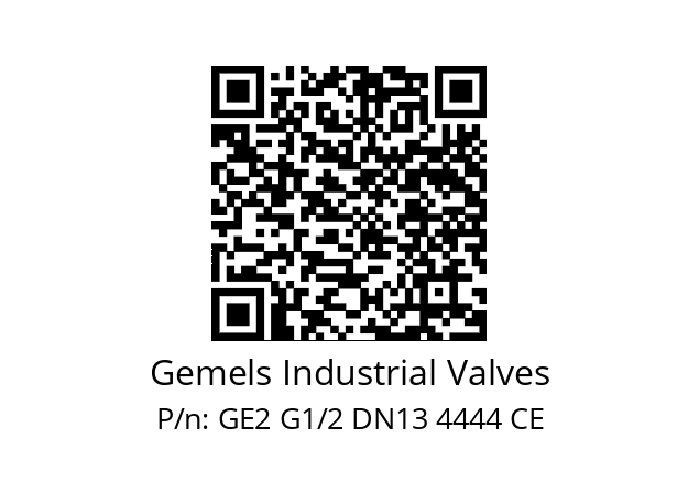   Gemels Industrial Valves GE2 G1/2 DN13 4444 CE