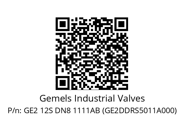   Gemels Industrial Valves GE2 12S DN8 1111AB (GE2DDRS5011A000)