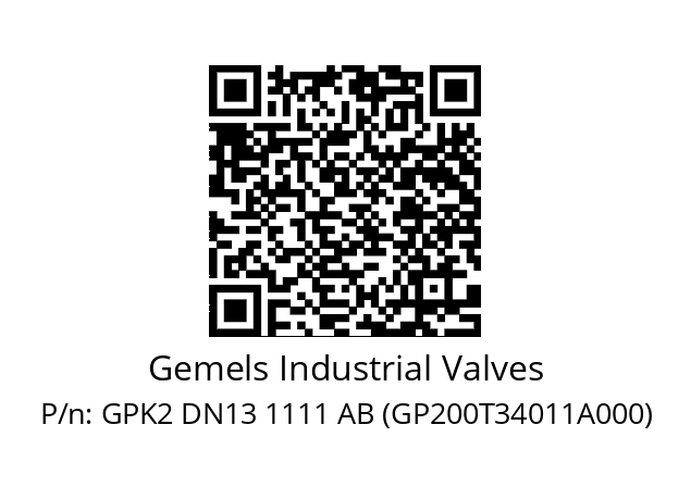   Gemels Industrial Valves GPK2 DN13 1111 AB (GP200T34011A000)