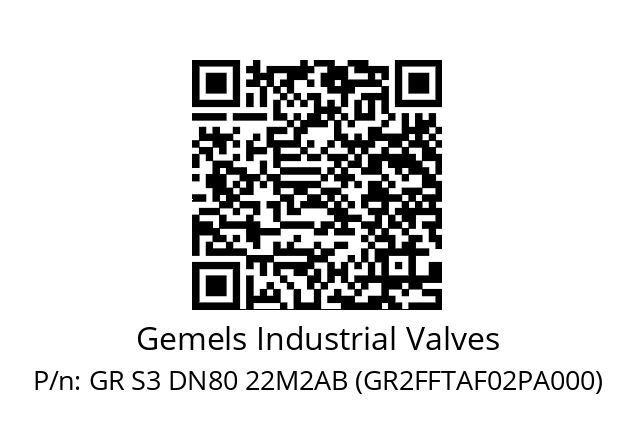   Gemels Industrial Valves GR S3 DN80 22M2AB (GR2FFTAF02PA000)