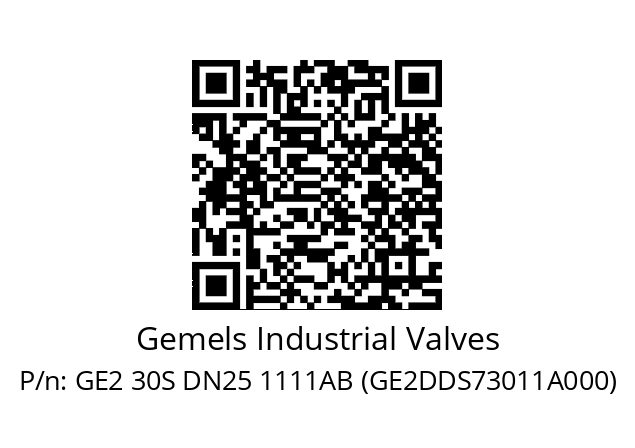   Gemels Industrial Valves GE2 30S DN25 1111AB (GE2DDS73011A000)