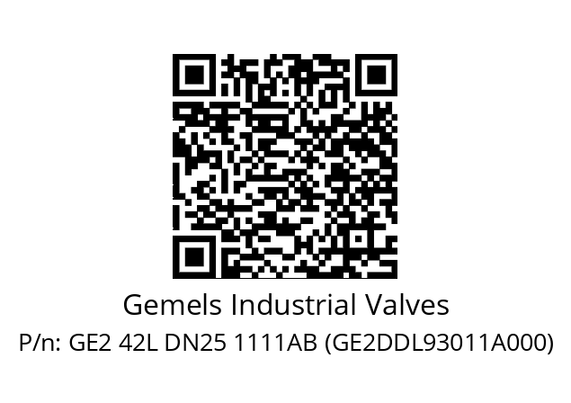   Gemels Industrial Valves GE2 42L DN25 1111AB (GE2DDL93011A000)