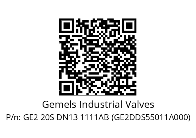   Gemels Industrial Valves GE2 20S DN13 1111AB (GE2DDS55011A000)