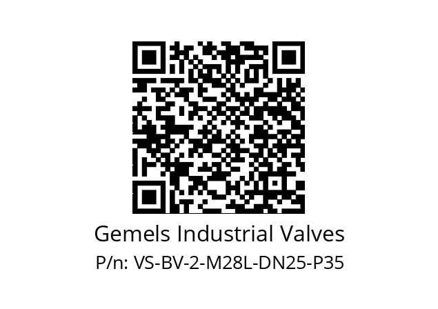   Gemels Industrial Valves VS-BV-2-M28L-DN25-P35