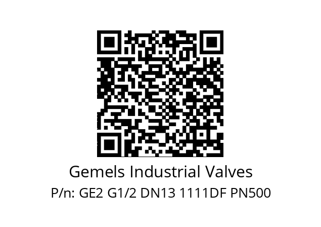   Gemels Industrial Valves GE2 G1/2 DN13 1111DF PN500