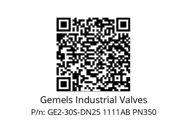   Gemels Industrial Valves GE2-30S-DN25 1111AB PN350