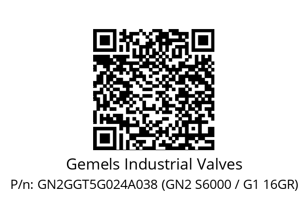   Gemels Industrial Valves GN2GGT5G024A038 (GN2 S6000 / G1 16GR)