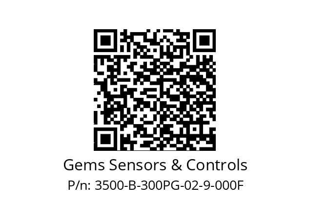   Gems Sensors & Controls 3500-B-300PG-02-9-000F