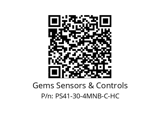   Gems Sensors & Controls PS41-30-4MNB-C-HC