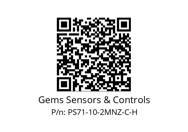   Gems Sensors & Controls PS71-10-2MNZ-C-H