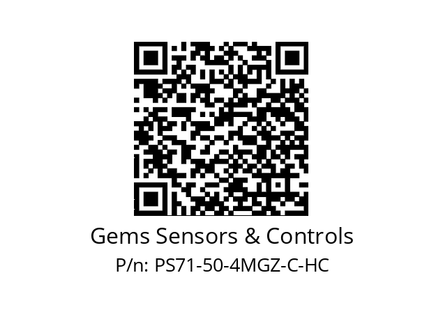   Gems Sensors & Controls PS71-50-4MGZ-C-HC