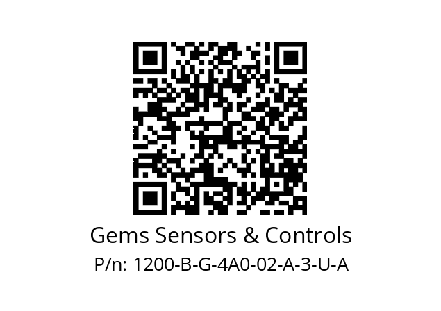   Gems Sensors & Controls 1200-B-G-4A0-02-A-3-U-A