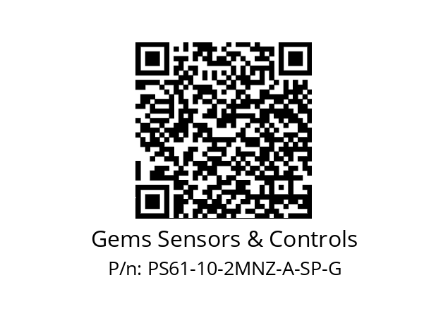   Gems Sensors & Controls PS61-10-2MNZ-A-SP-G