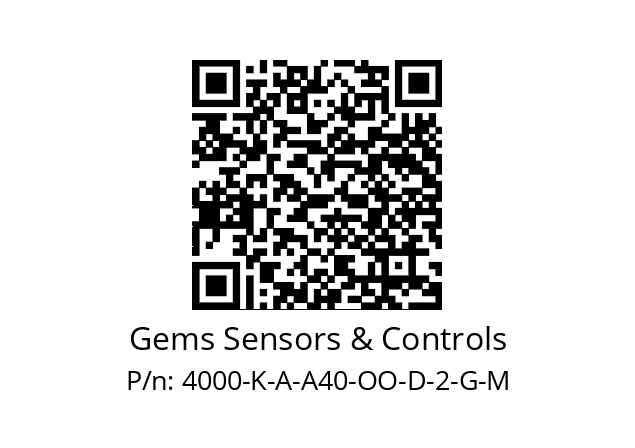   Gems Sensors & Controls 4000-K-A-A40-OO-D-2-G-M