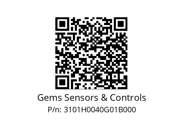   Gems Sensors & Controls 3101H0040G01B000