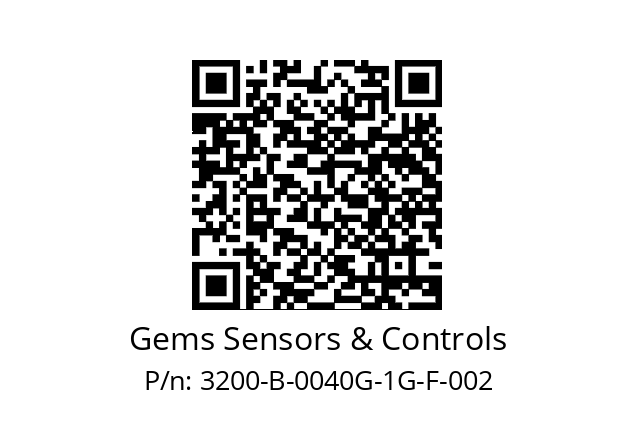   Gems Sensors & Controls 3200-B-0040G-1G-F-002