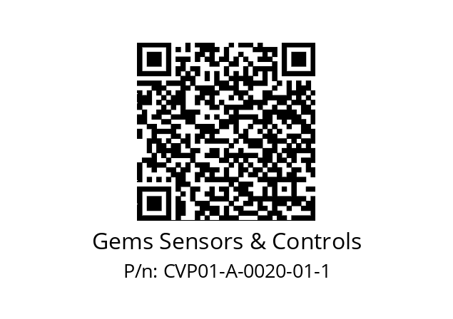   Gems Sensors & Controls CVP01-A-0020-01-1