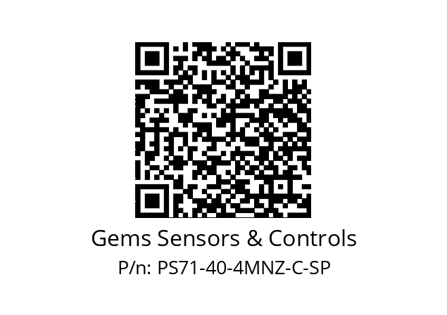   Gems Sensors & Controls PS71-40-4MNZ-C-SP