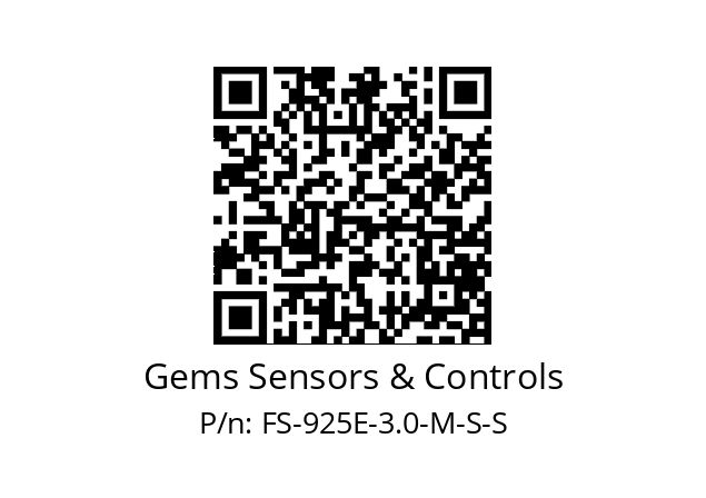   Gems Sensors & Controls FS-925E-3.0-M-S-S