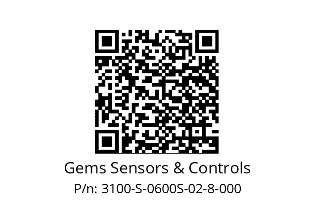   Gems Sensors & Controls 3100-S-0600S-02-8-000