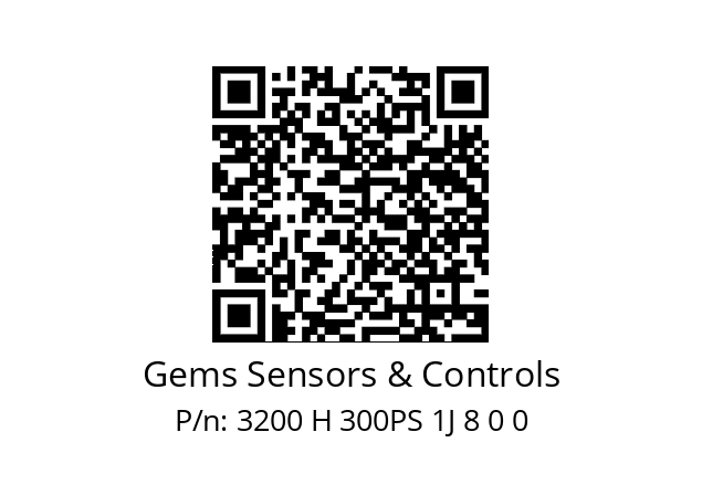   Gems Sensors & Controls 3200 H 300PS 1J 8 0 0