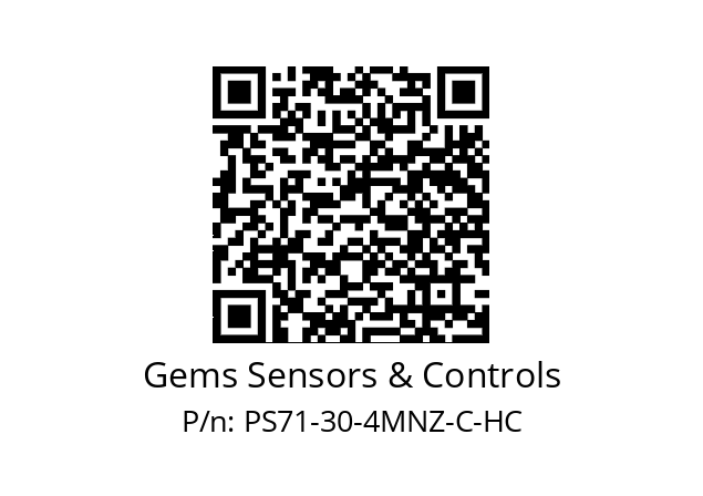   Gems Sensors & Controls PS71-30-4MNZ-C-HC