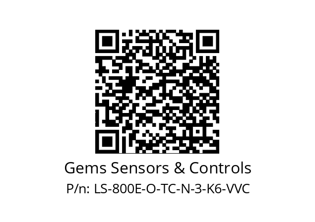   Gems Sensors & Controls LS-800E-O-TC-N-3-K6-VVC