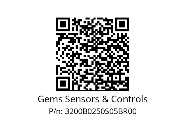   Gems Sensors & Controls 3200B0250S05BR00