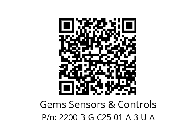   Gems Sensors & Controls 2200-B-G-C25-01-A-3-U-A