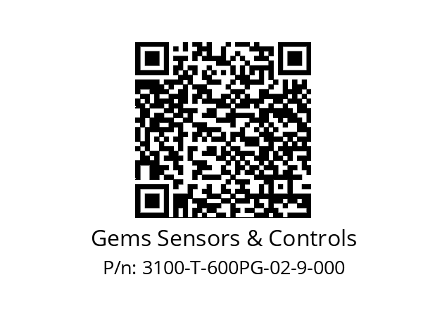   Gems Sensors & Controls 3100-T-600PG-02-9-000