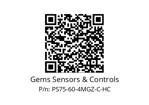   Gems Sensors & Controls PS75-60-4MGZ-C-HC