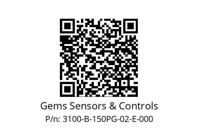   Gems Sensors & Controls 3100-B-150PG-02-E-000