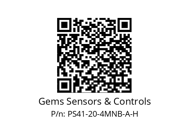   Gems Sensors & Controls PS41-20-4MNB-A-H