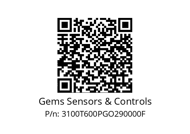   Gems Sensors & Controls 3100T600PGO290000F