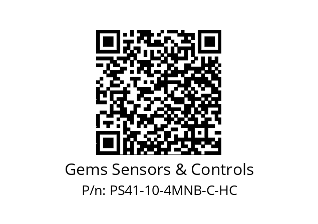   Gems Sensors & Controls PS41-10-4MNB-C-HC