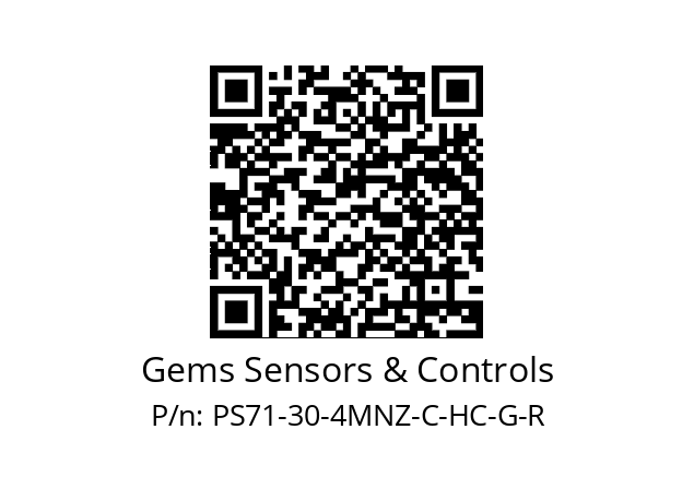   Gems Sensors & Controls PS71-30-4MNZ-C-HC-G-R