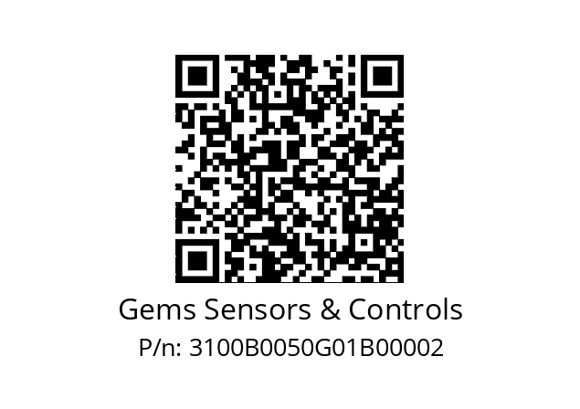   Gems Sensors & Controls 3100B0050G01B00002