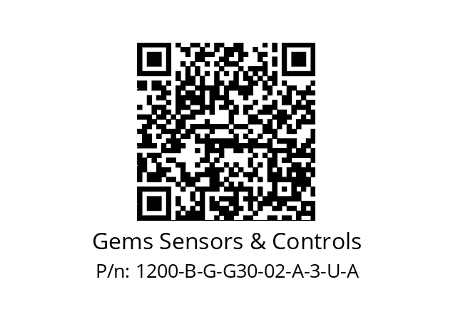   Gems Sensors & Controls 1200-B-G-G30-02-A-3-U-A