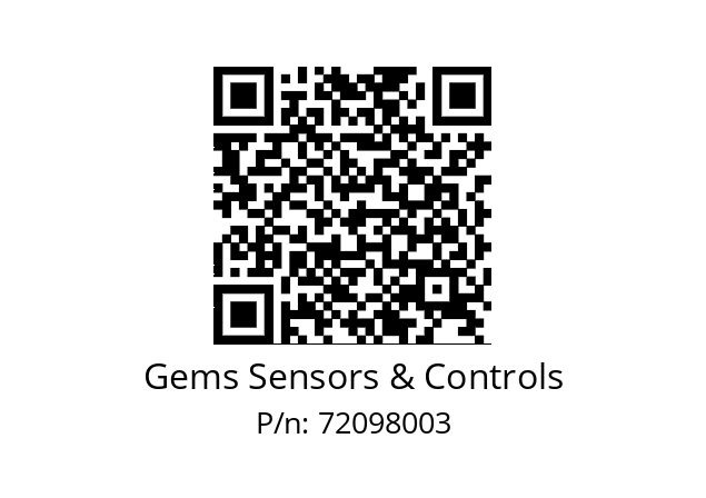   Gems Sensors & Controls 72098003